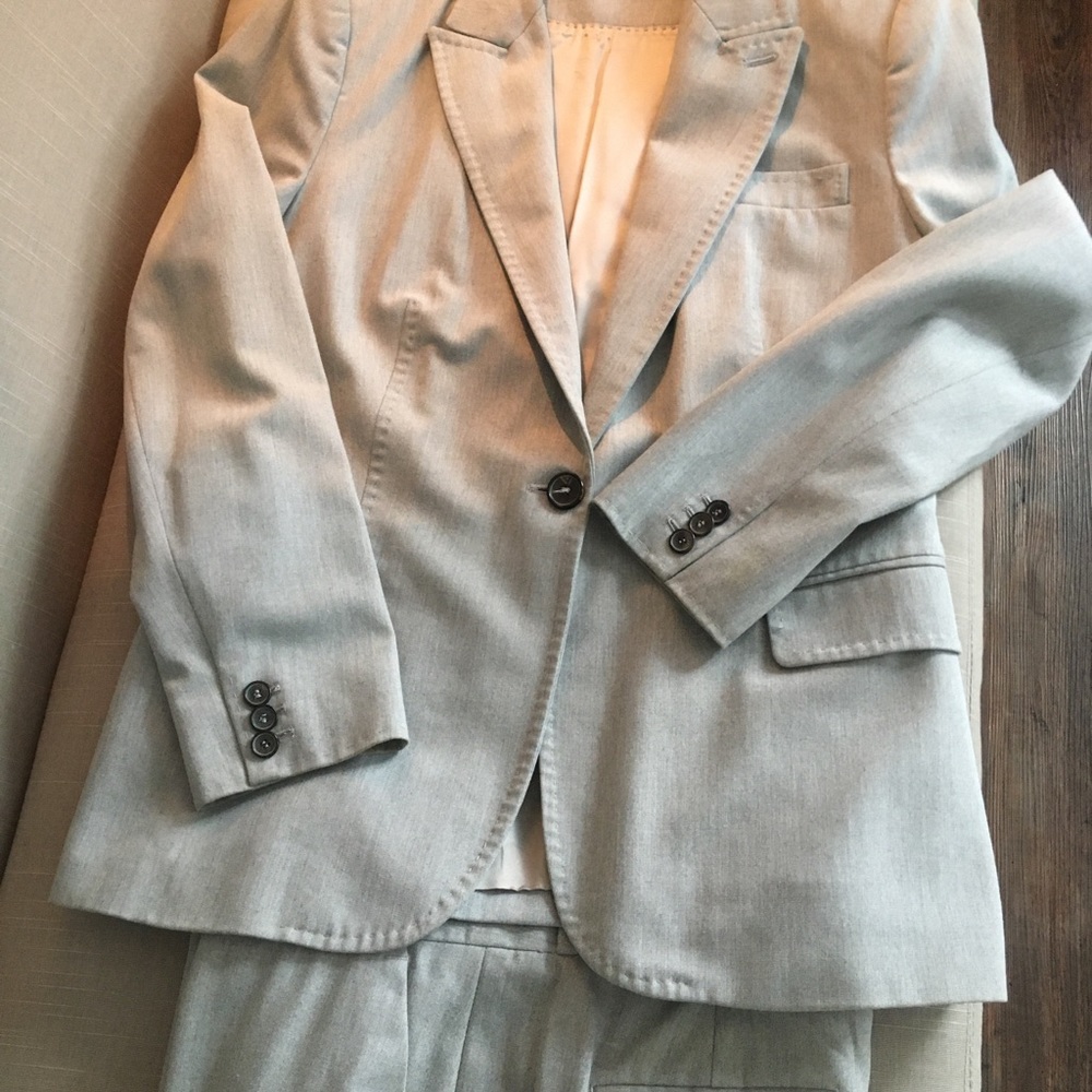 ZARA light gray wool jacket and pants